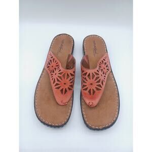 Natural Soul By Naturalizer Shoes Womens 10 M Slip On Thong Flip Flops Orange